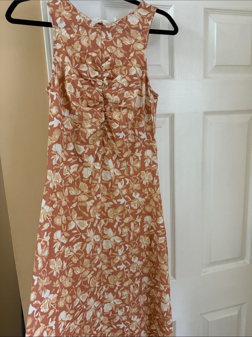 Soft Joie Rust Floral Ruched Maxi Dress